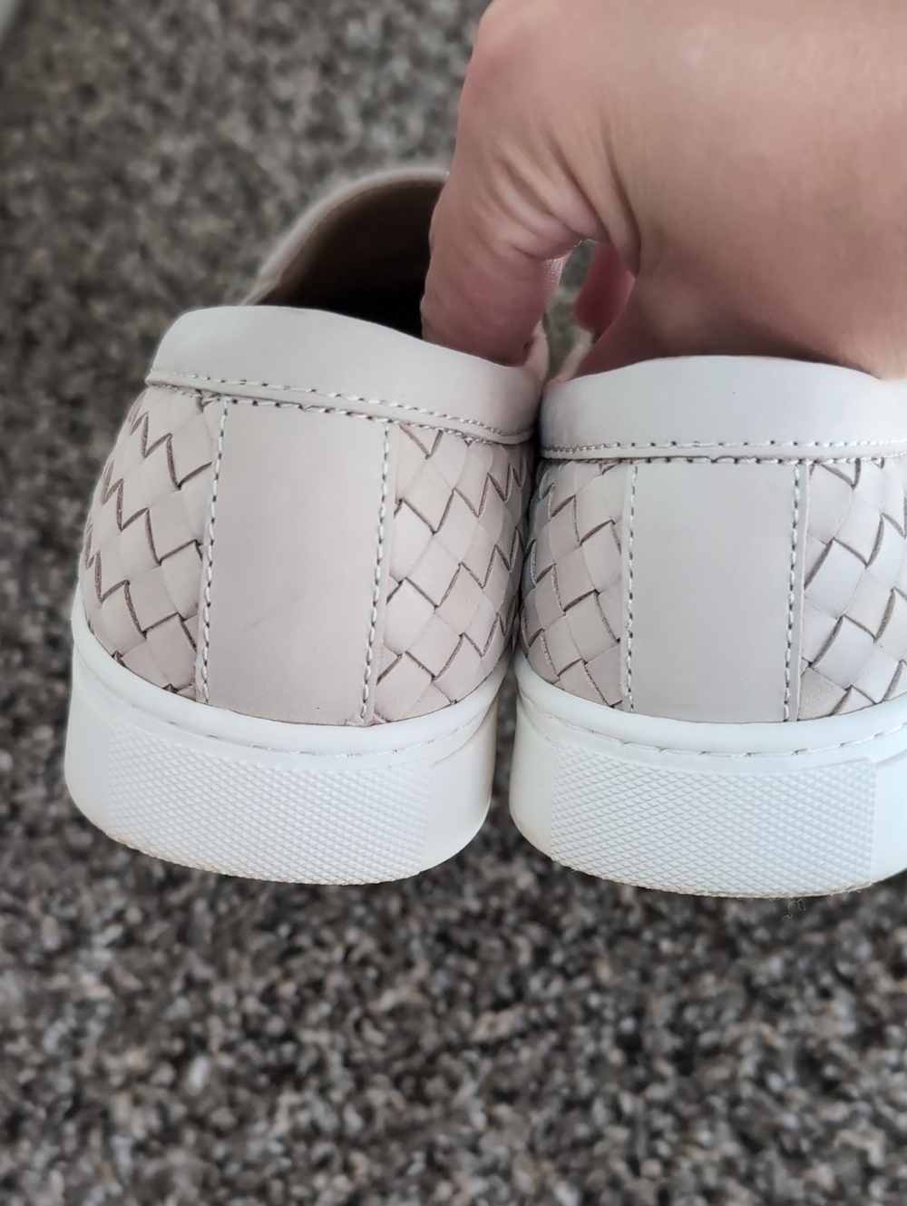 Quince 100% Handwoven Leather Slip On Sneaker Slip-On Light Beige 7 - Picture 4 of 6